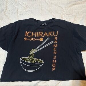 Ichiraku Ramen Shop Black Crop Top
